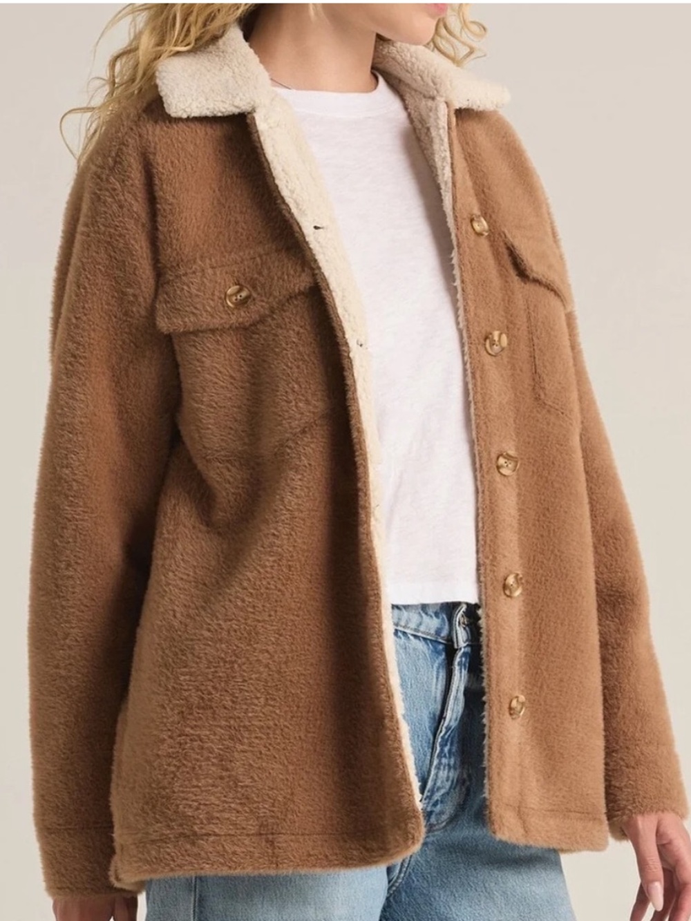 Z supply Jordan fleece jacket faux shearling lining oversized sz xs